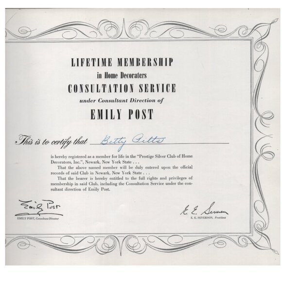 Vintage Book Silver Etiquette By Emily Post 1952 Related Paperwork Sales - Picture 9 of 13